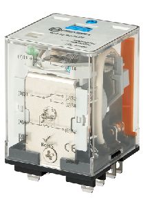 Универсальное реле; 3 перекидных контакта 10А  (= 48В DC) 11 штырьковый разъем