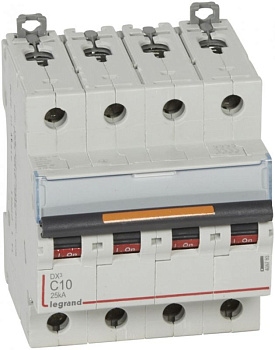 Автоматический выключатель DX3 4П C10A 25кА