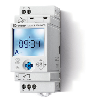 Реле времени цифровое недельное ASTRO; монтаж на рейку 35мм; 1СO 16A; питание 110…230B AC/DC; NFC;