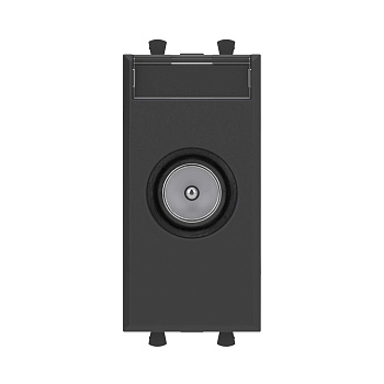 Розетка TV оконечная модульная, "Avanti", "Черный матовый", 1 модуль