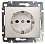 Розетка электрическая Legrand Valena с заземлением и шторками (алюминий)   770121