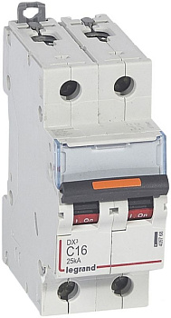 Автоматический выключатель DX3 2П D16A 25кА