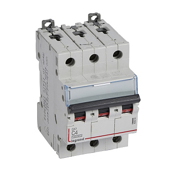 Автоматический выключатель DX³ 10000 - 16 кА - тип характеристики С - 3П - 400 В~ - 4 А - 3 модуля