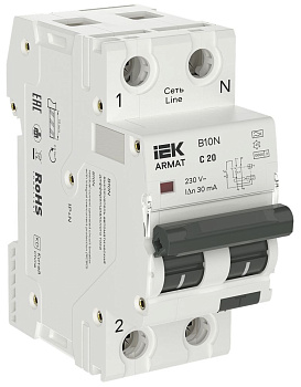 ARMAT АВДТ B10N 1P+NP C20 30мА тип A (36мм) IEK
