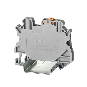 Клемма расцепительная, винтовой зажим, 2 точки подключения, 4 кв.мм, серая