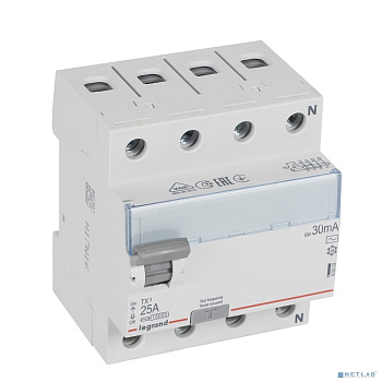 Выключатель дифференциального тока (УЗО) TX3 4П 25A 30MA -AC