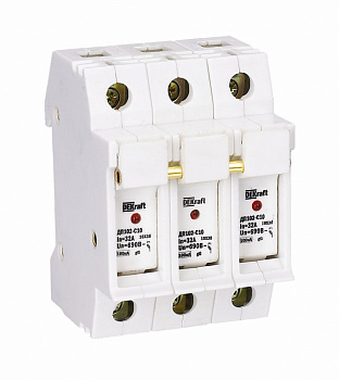 Держатель предохр. C10 со светодиод. индикацией 3P ДП-102