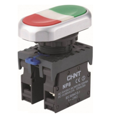 Двойная кнопка NP8-11S 1НО+1НЗ IP65 (R)(CHINT)