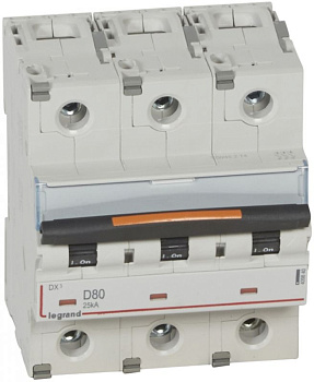 Автоматический выключатель DX3 3П D80A 25кА