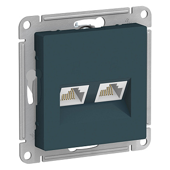 ATLASDESIGN РОЗЕТКА двойная компьютерная RJ45+RJ45, кат.5Е, механизм, ИЗУМРУД