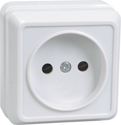 РС20-2-ОБ Розетка 1местн. без з/к 10А откр.уст. ОКТАВА (белый)