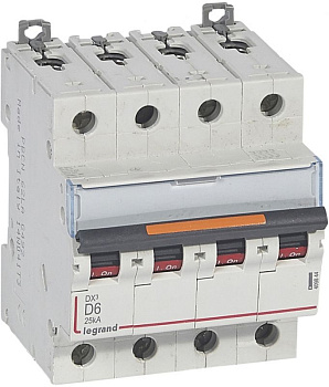 Автоматический выключатель DX3 4П D6A 25кА