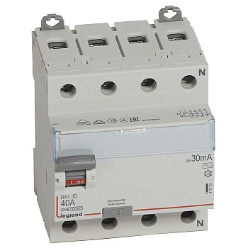 ВДТ DX3 4П 63А AC 30мА N справ ВДТ DX3 4П 63А AC 30мА N справ