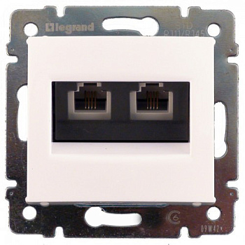 Розетка телефонная Legrand Valena RJ11 4 контакта 2 коннектора (белая)    774439 Розетка телефонная Legrand Valena RJ11 4 контакта 2 коннектора (белая)    774439