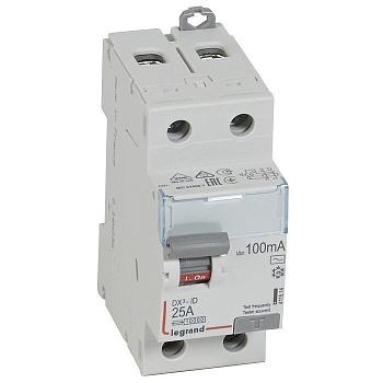 Выключатель дифференциального тока DX³-ID - 2П - 230 В~ - 25 А - тип AC - 100 мА - 2 модуля Выключатель дифференциального тока DX³-ID - 2П - 230 В~ - 25 А - тип AC - 100 мА - 2 модуля