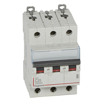 Автоматический выключатель DX³ 10000 - 16 кА - тип характеристики С - 3П - 400 В~ - 25 А - 3 модуля