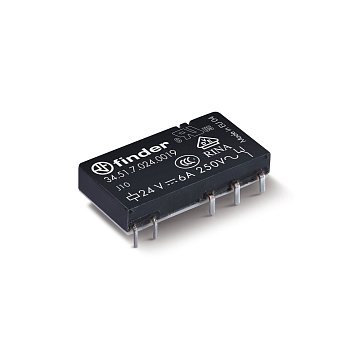 Ультратонкое электромеханическое реле; 1NO 6A; контакты AgSnO2; катушка 5В DC (чувствит.); плоский корпус; степень защиты RTI