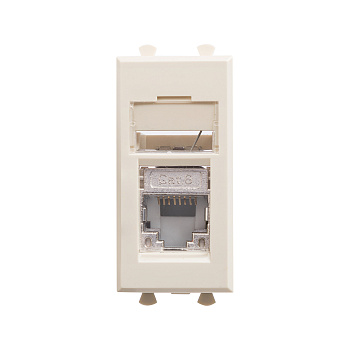 Компьютерная розетка RJ-45 модульная, кат.6 экранированная, "Avanti","Ванильная дымка", 1 модуль